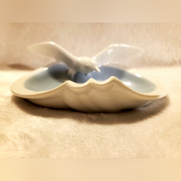 Vintage Gerold Porzellan Bavaria Porcelain Seagull Over Ocean Trink Tray/Ashtray - Picture 2 of 6
